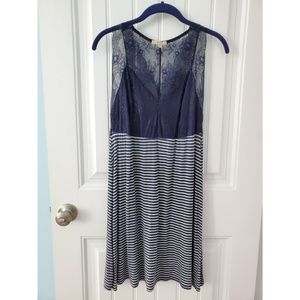 Bordeaux Navy Lace Racerback Dress, M